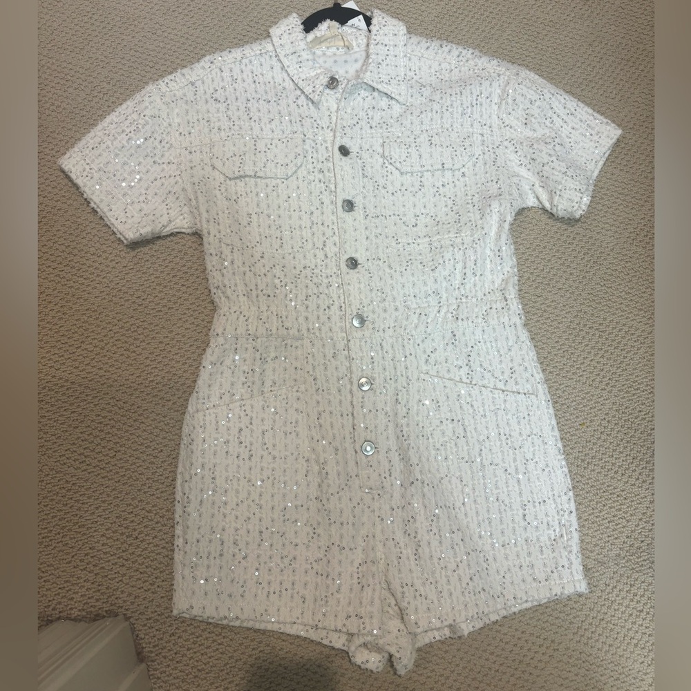 Women’s white sparkly romper